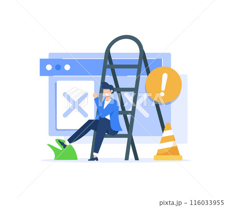 Website under construction page, System maintenance, People building website, Website development, Developer fixing website 116033955