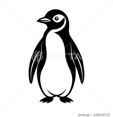 A penguin is standing on a white background 116034572