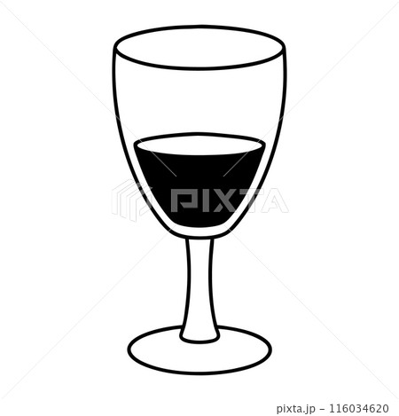 A glass of wine is shown in a white background 116034620