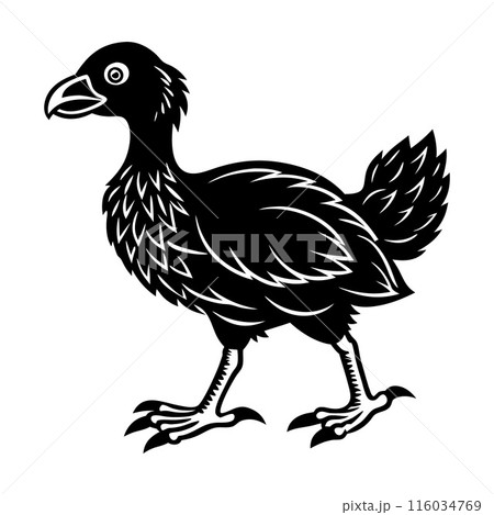 A black bird with a white eye stands on a white background A black bird with a white eye stands on a white background 116034769
