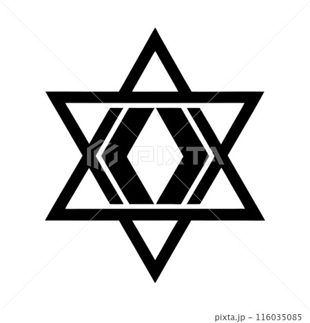 A black and white star of david with a white background A black and white star of david with a white background 116035085