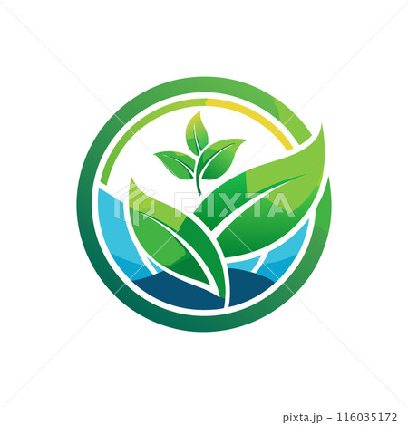 A green leafy plant logo with a leafy green background A green leafy plant logo with a leafy green background 116035172