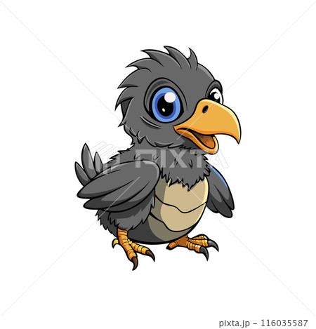 A cartoon bird with a big beak and a cute face A cartoon bird with a big beak and a cute face 116035587