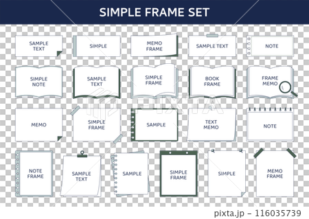 Notebook, memo, frame, flat, line, simple, book, stationery, design, decoration, ornament, simple 116035739