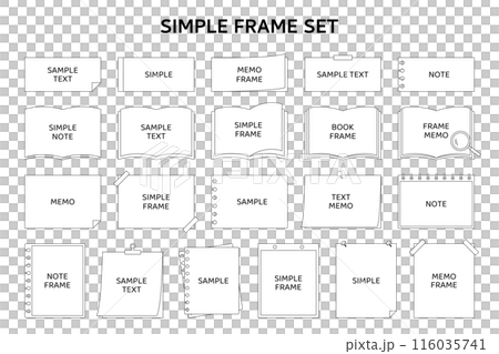 ノート　メモ　フレーム　フラット　線　ライン　シンプル　本　文具　デザイン　装飾　飾り　シンプル 116035741