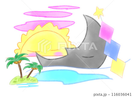 太陽と三日月が出会う夏 116036041