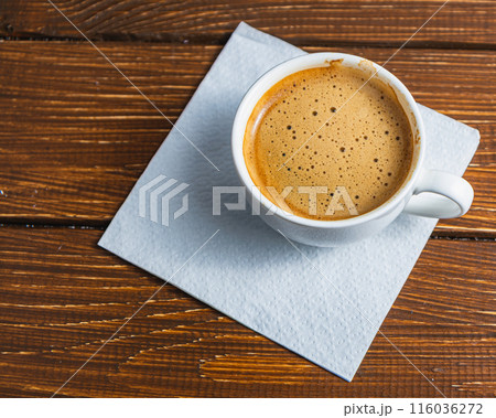 Hand written note on a coffee stained napkin with an empowe Hand written note on a coffee stained napkin with an empowe 116036272