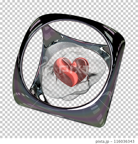 3d heart shaped in net with rainbow colors metal box. valentine day concept, 3d illustration render 3d heart shaped in net with rainbow colors metal box. valentine day concept, 3d illustration render 116036343