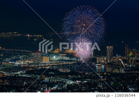 立花山から望むFukuoka東区花火大会 116036544