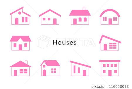 Houses　ピンクの色んな家 116038058