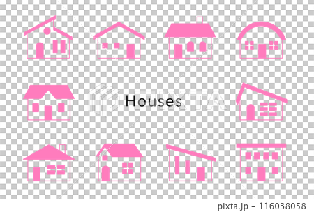 Houses　ピンクの色んな家 116038058