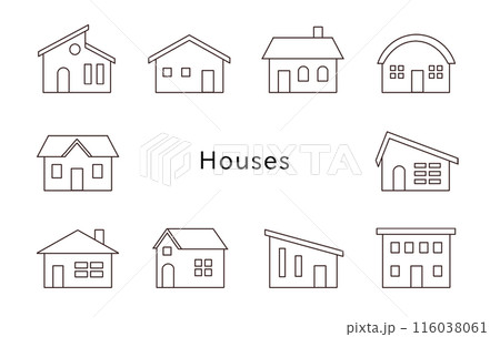 Houses 色んな家のぬりえ 透明 Houses 色んな家のぬりえ 透明 116038061