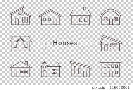 Houses 色んな家のぬりえ 透明 Houses 色んな家のぬりえ 透明 116038061