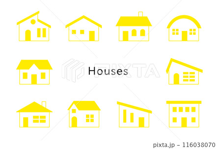 Houses　イエローの色んな家 116038070