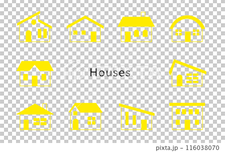 Houses　イエローの色んな家 116038070