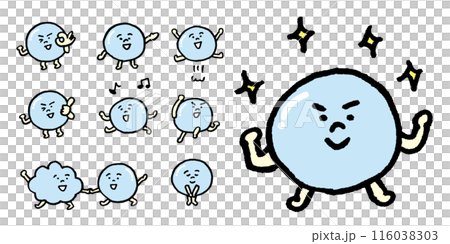 Cute soap bubble character material Cute soap bubble character material 116038303
