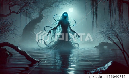 闇夜の沼に現れたモンスター 116040211