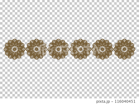 ベージュの花模様のレースライン 116040451