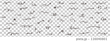 手書きの矢印と飾りのアイコンのベクターイラストセット 星 やじるし ハート 装飾 手描き キラキラ 手書きの矢印と飾りのアイコンのベクターイラストセット 星 やじるし ハート 装飾 手描き キラキラ 116040801
