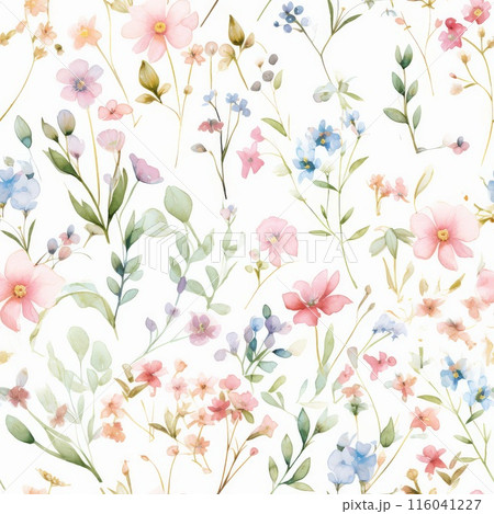 Florally Detailed Wallpaper Featuring Various Flower Species 116041227