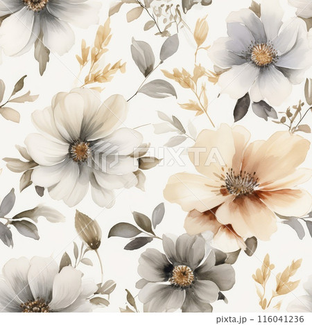 Whimsical Floral Fusion with Leafy Embellishments 116041236