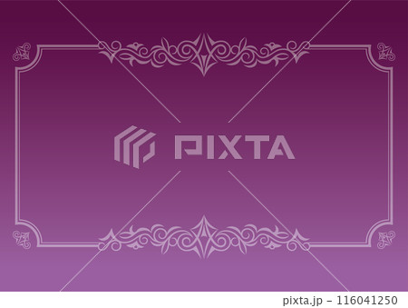 クラシックでエレガントでゴージャスな飾り枠 フレーム グラデーション紫 クラシックでエレガントでゴージャスな飾り枠 フレーム グラデーション紫 116041250