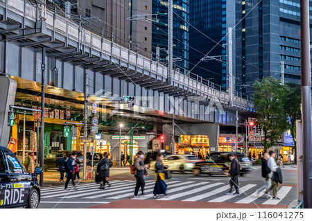 東京都港区の都市風景 新橋駅 東京都港区の都市風景 新橋駅 116041275