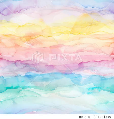 Whimsical art piece featuring horizontal bands of color 116041439