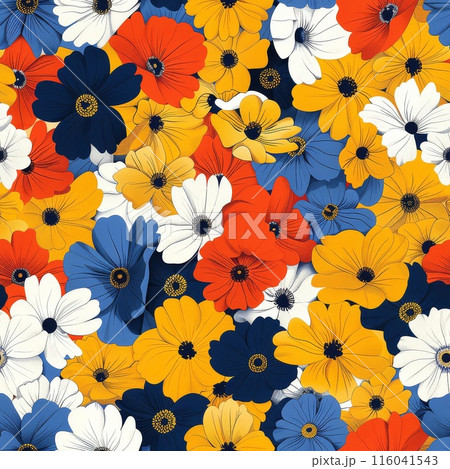 White Background Adds Harmony to Floral Pattern White Background Adds Harmony to Floral Pattern 116041543