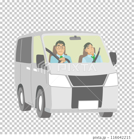 社用車を運転するビジネスマンのイラスト 116042215