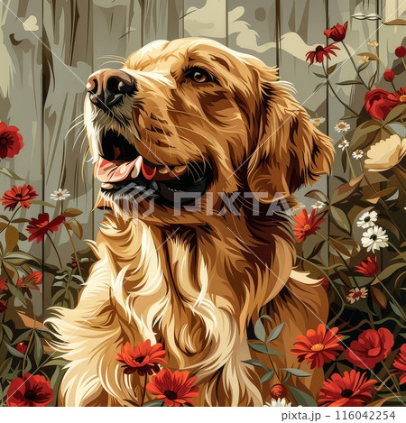 Canine vitality infuses the landscape with a sense of joy and serenity 116042254