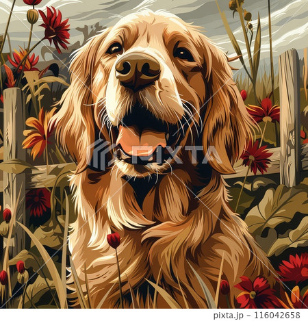 Golden moments suspended in a tapestry of vibrant petals and sunshine 116042658