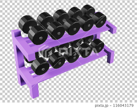 ダンベルの3Dイラスト 116043179