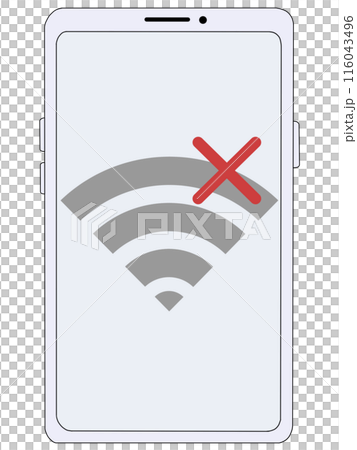 Wi-Fi (out of range 2) displayed on smartphone (white) 116043496