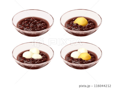 冷やしぜんざい 和風スイーツ 栗 白玉 冷やしぜんざい 和風スイーツ 栗 白玉 116044212