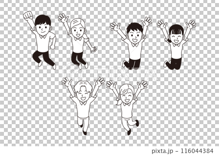 A person in a polo shirt jumping A person in a polo shirt jumping 116044384