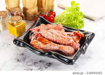Marinated Duck wings for barbecue 116045481
