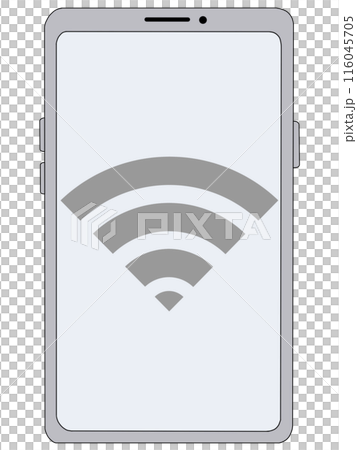 Wi-Fi (out of range 1) displayed on the smartphone (silver) Wi-Fi (out of range 1) displayed on the smartphone (silver) 116045705