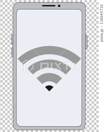 智慧型手機上顯示的Wi-Fi（無線電波1）（銀色） 116045710