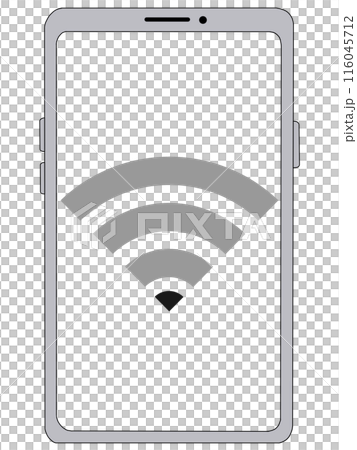 智慧型手機內部顯示的Wi-Fi（無線電波1）（銀色）（螢幕透明） 116045712