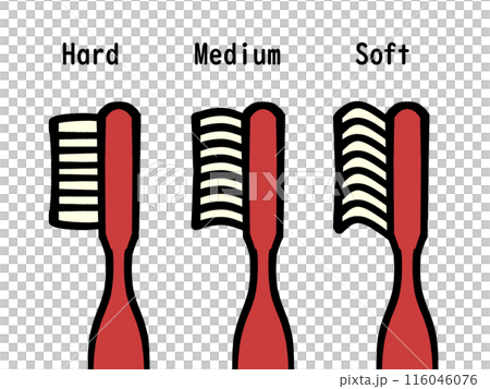 Toothbrush hardness list illustration material 116046076