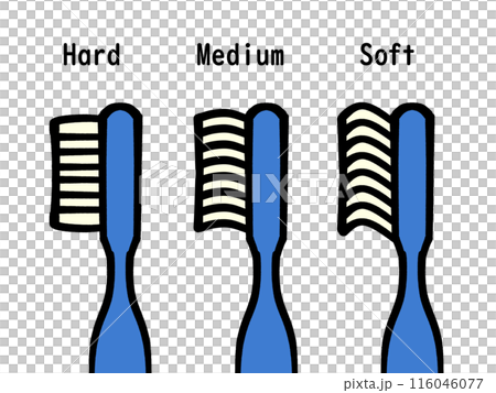 Toothbrush hardness list illustration material 116046077