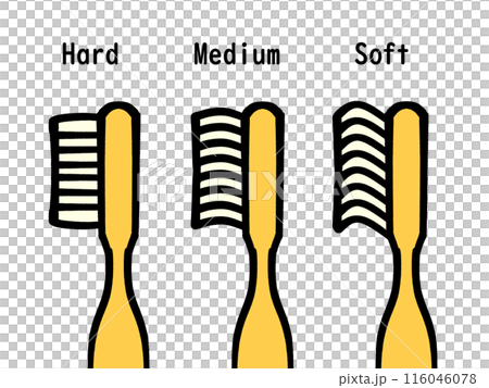 Toothbrush hardness list illustration material 116046078