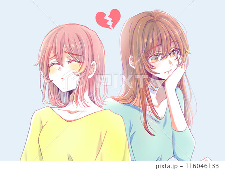 すれ違う女性2人 恋愛 すれ違う女性2人 恋愛 116046133
