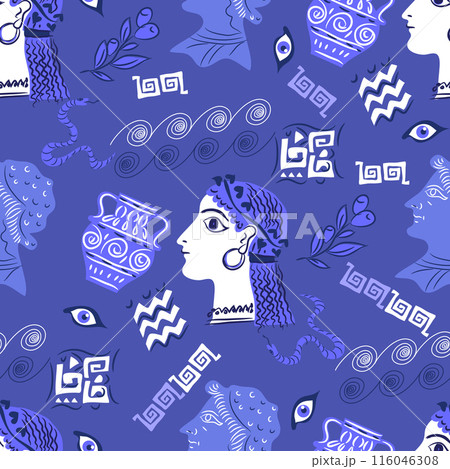 Modern hand drawn seamless pattern  116046308