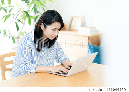パソコン操作をする若い女性 パソコン操作をする若い女性 116046350
