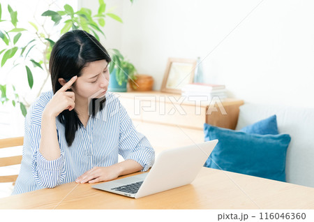 パソコン操作をする若い女性 116046360