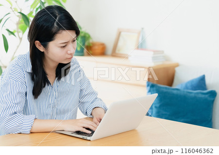 パソコン操作をする若い女性 パソコン操作をする若い女性 116046362