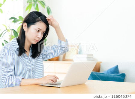 パソコン操作をする若い女性 パソコン操作をする若い女性 116046374