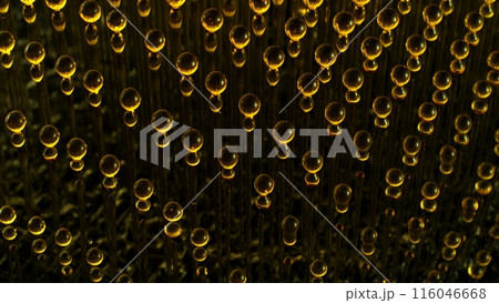Abstract Splatter of Oil Golden Bubbles. 116046668